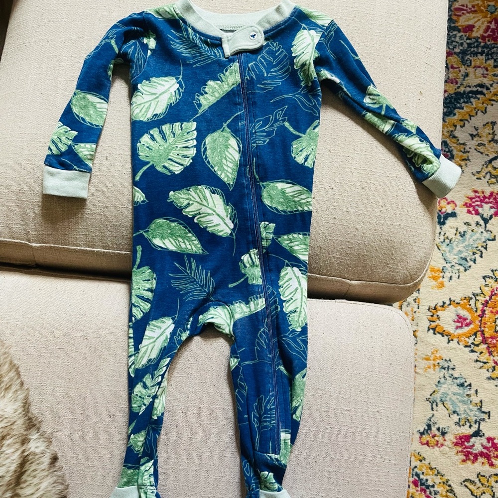 Burtsbees baby full tropical zip up outfit with feet